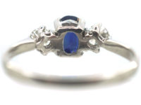 18ct White Gold, Sapphire and Diamond Three Stone Ring