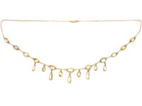 Edwardian 15ct Gold & Topaz Drops Necklace