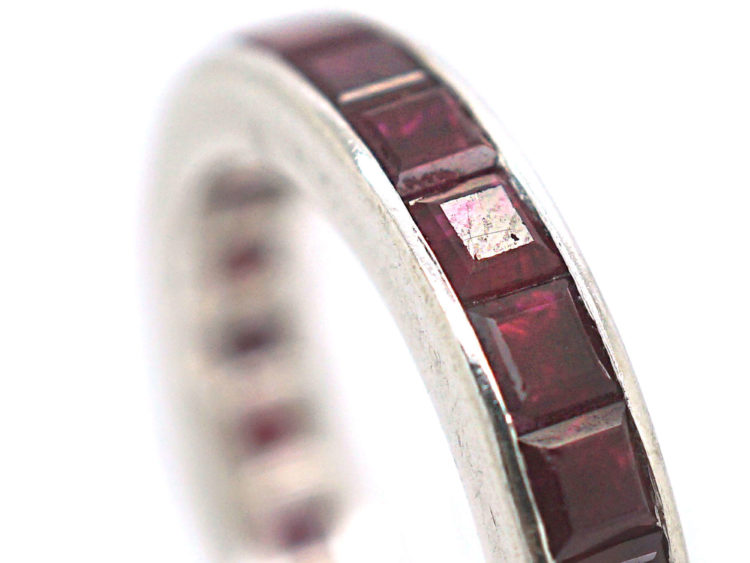 Art Deco French Platinum & Ruby Eternity Ring