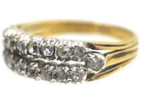 Georgian Two Row Old Mine Cut Diamond Ring