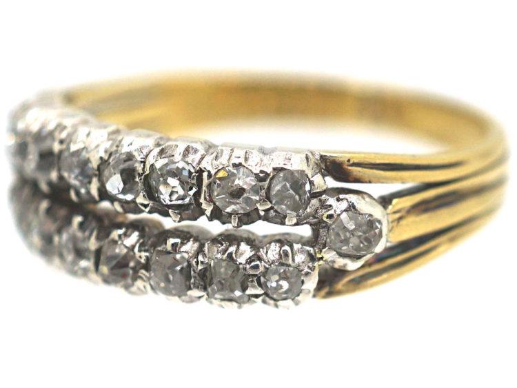 Georgian Two Row Old Mine Cut Diamond Ring