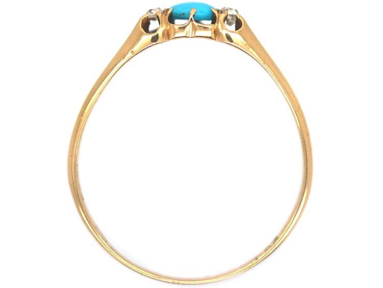 Edwardian 18ct Gold, Turquoise & Diamond Ring