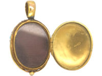 Victorian 18ct Gold Ruby, Natural Split Pearl, Rose Diamond & Turquoise Pendant with Hinged Locket on the Reverse