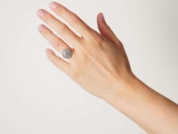 Edwardian 18ct Gold Oval Old Mine Cut & Rose Cut Diamond Cluster Ring