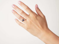Edwardian 18ct Gold Sapphire & Diamond Crossover Ring