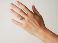 French Art Deco Platinum & Diamond Cluster Ring