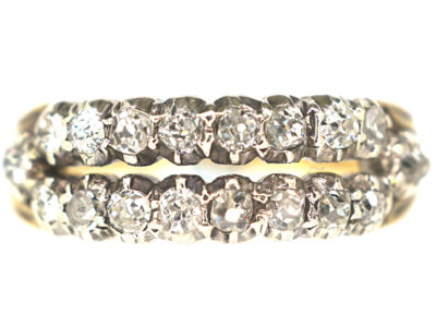 Georgian Two Row Old Mine Cut Diamond Ring