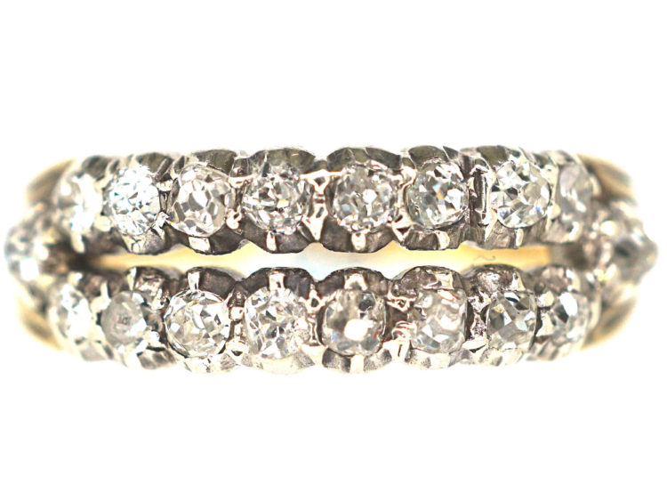 Georgian Two Row Old Mine Cut Diamond Ring