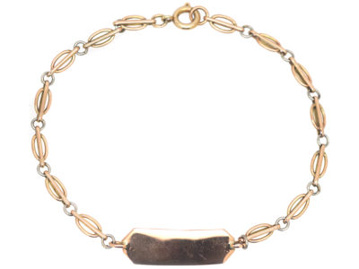 Edwardian 9ct Gold & Platinum Two Colour Bracelet