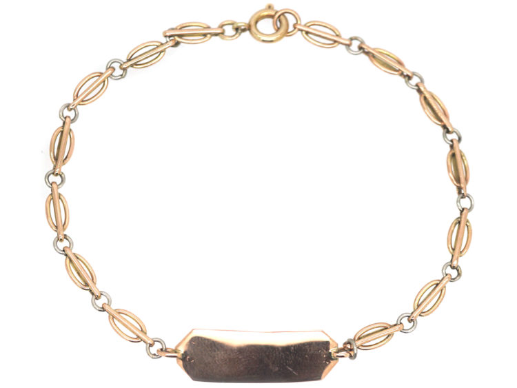 Edwardian 9ct Gold & Platinum Two Colour Bracelet