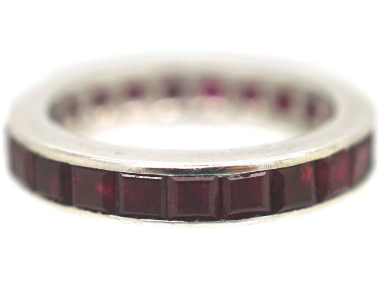 Art Deco French Platinum & Ruby Eternity Ring