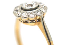 Edwardian 18ct Gold & Platinum, Diamond Daisy Cluster Ring