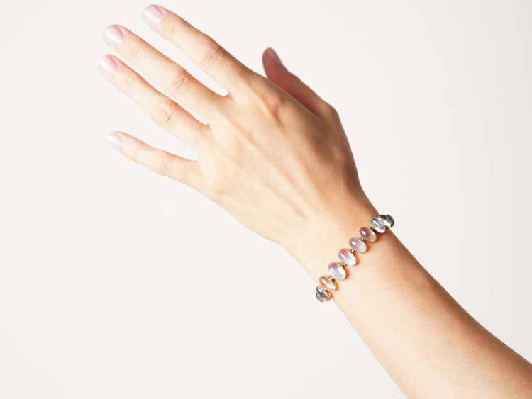 Edwardian 9ct Gold Moonstone Bracelet