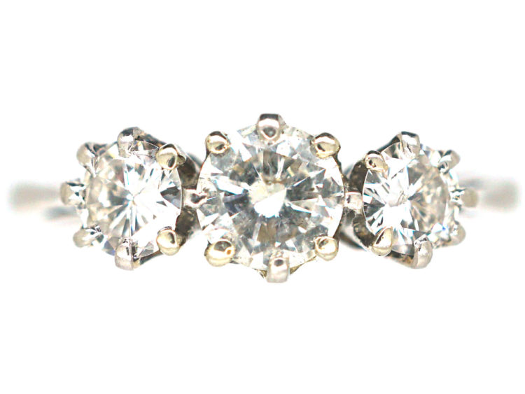 Art Deco Platinum & Diamond Three Stone Ring