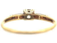 Art Deco 14ct Gold & Platinum Diamond Solitaire Ring