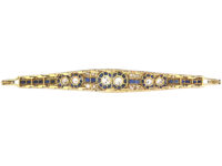 Art Deco 18ct Gold & Platinum, Sapphire & Diamond Bracelet