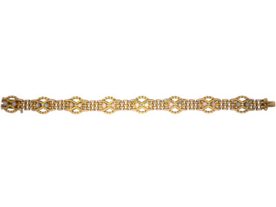 Edwardian 9ct Gold & Opal Gate Bracelet