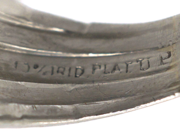 Art Deco Iridium & Platinum, Sapphire & Diamond Five Row Ring