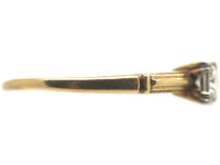 Art Deco 14ct Gold & Platinum Diamond Solitaire Ring