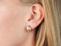 18ct White & Yellow Gold & Diamond Hoop Earrings
