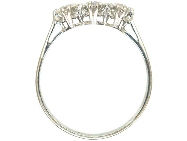 Art Deco Platinum Three Stone Diamond Ring