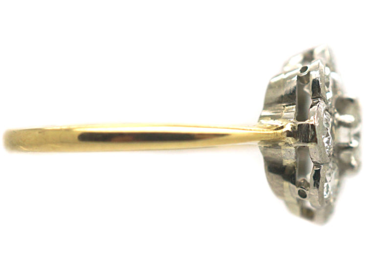 Edwardian 18ct Gold & Platinum, Diamond Daisy Cluster Ring