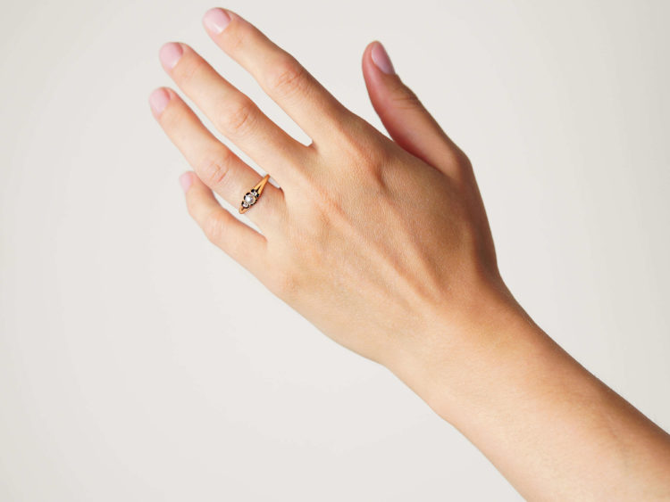 Edwardian 18ct Gold, Natural Split Pearl & Diamond Ring