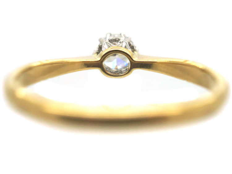 Art Deco 18ct Gold & Platinum Diamond Solitaire Ring