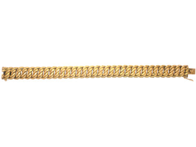 French 18ct Gold Woven Curb Bracelet