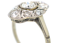 Art Deco 18ct White Gold & Platinum, Diamond Ring