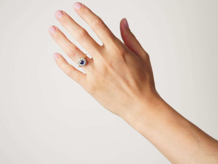 18ct Gold, Sapphire & Diamond Cluster Ring