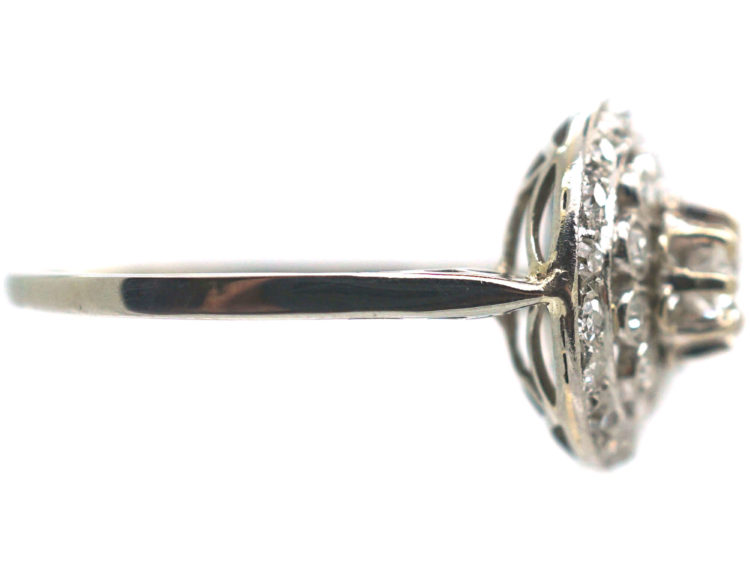 Edwardian Platinum & Diamond Flower Cluster Ring