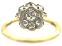 Edwardian 18ct Gold & Platinum, Diamond Daisy Cluster Ring