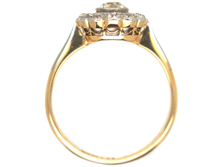 Edwardian 18ct Gold & Platinum, Diamond Daisy Cluster Ring