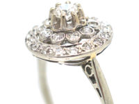 Edwardian Platinum & Diamond Flower Cluster Ring