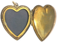 Edwardian 9ct Back & Front Heart Shaped Locket with Star Motif