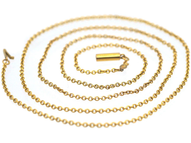 Edwardian 9ct Yellow Gold Trace Link Chain