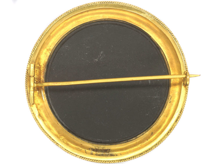 Victorian 18ct Gold Pietra Dura Cat Brooch