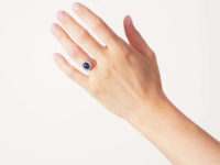 Edwardian 18ct Gold, Cabochon Sapphire & Diamond Ring