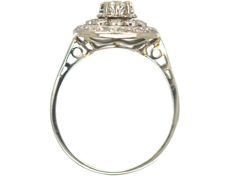 Edwardian Platinum & Diamond Flower Cluster Ring