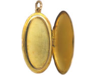 Edwardian Slim Oval 15ct Gold Locket