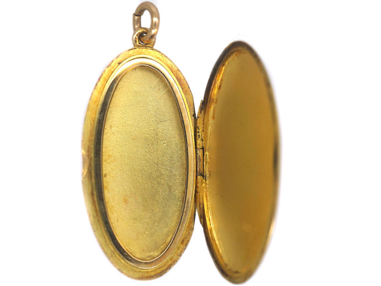 Edwardian Slim Oval 15ct Gold Locket
