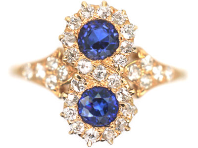 18ct Gold Sapphire & Diamond Figure of Eight Ring