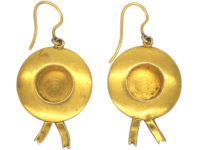 Victorian 15ct Gold & Blue Enamel Sailor's Hat Earrings