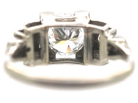 Art Deco Platinum & Diamond Geometric Ring