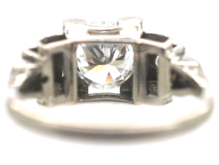 Art Deco Platinum & Diamond Geometric Ring