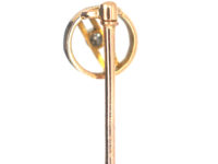 Art Deco 15ct Gold and Platinum Diamond Circle Tie Pin