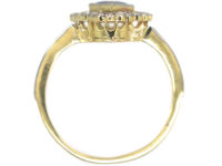 Art Deco 18ct Gold & Platinum, Sapphire & Diamond Cluster Ring
