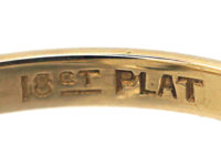 Art Deco 18ct Gold & Platinum, Yellow Sapphire & Diamond Ring