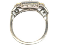 Art Deco Platinum & Diamond Geometric Ring